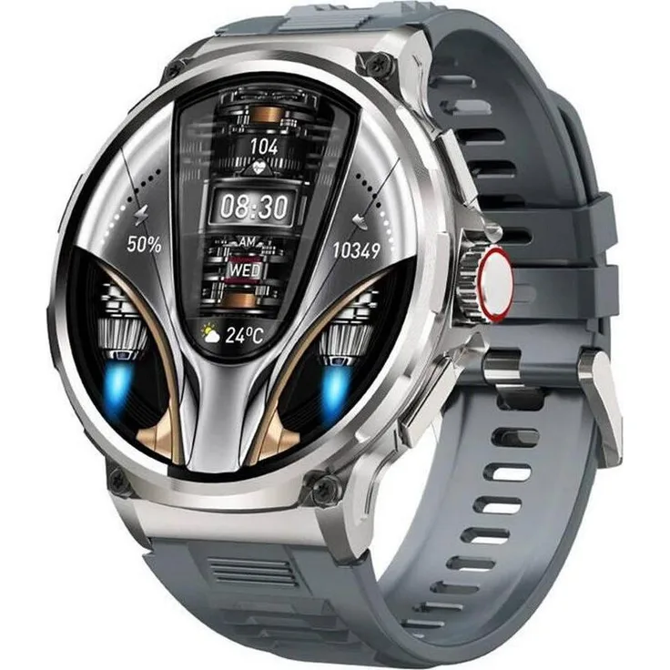 Colmi V69 Smartwatch (Silber), IP68 wasserbeständige Smartwatch mit 1,85 Zoll HD-Display, Herzfrequenzmessung und über 400 anpassbaren Zifferblättern