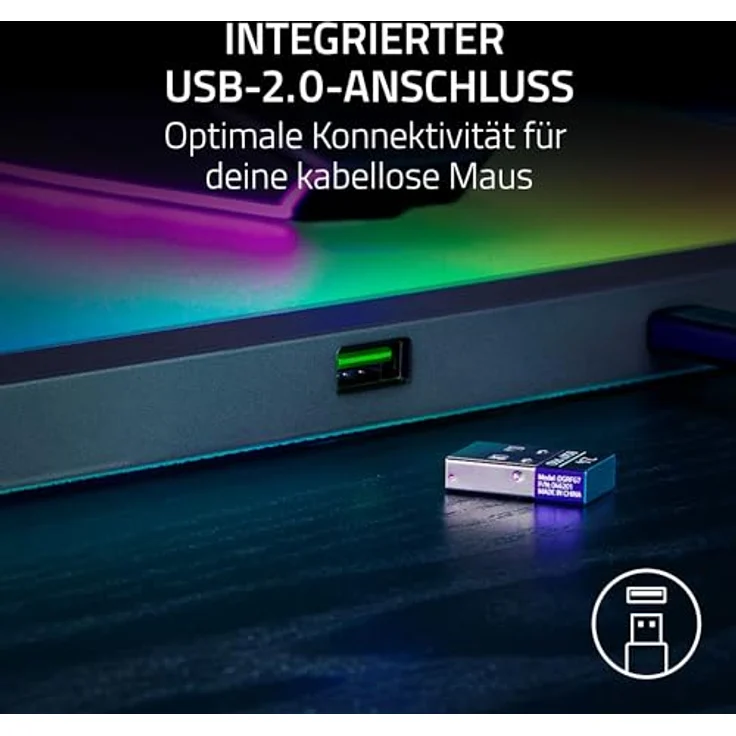 Razer Firefly V2 Pro - RGB-hintergrundbeleuchtete Gaming-Mausmatte - integrierter USB-Anschluss (15-Zonen-LED-Beleuchtung, mikrogeätzte Oberfläche für optimales Tracking, USB-C Kabel) Schwarz – Bild 4