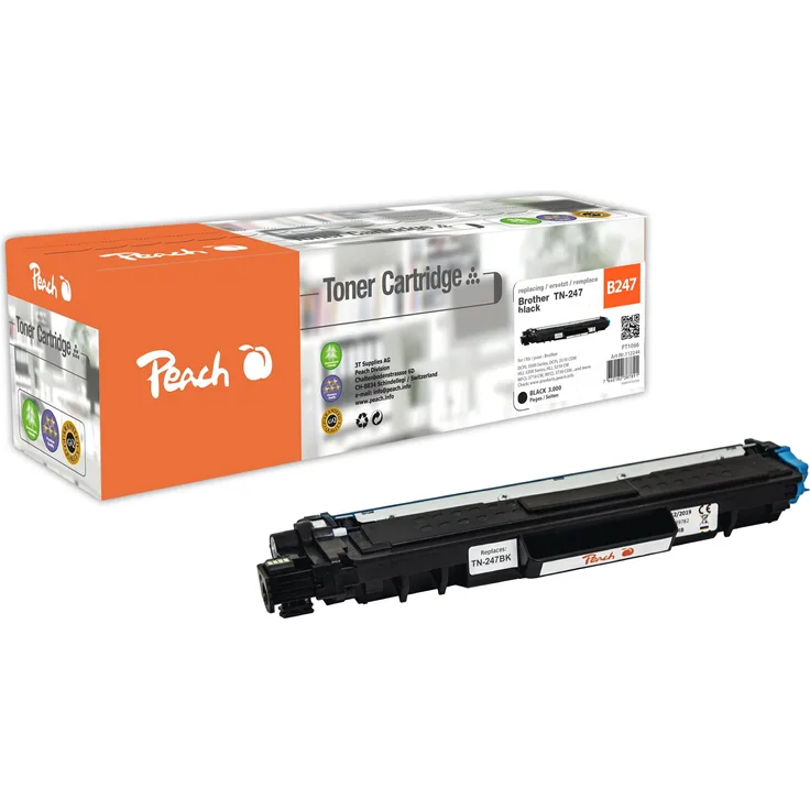 Peach PT1066, remanufactured Toner mit langanhaltenden Druckergebnissen, schwarz