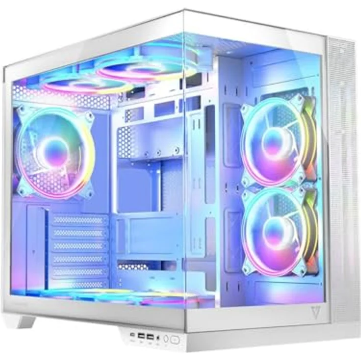 Modecom ATX Volcano Panorama Apex ARGB 7F Midi Halb-Tower-Gehäuse grau, mehrfarbig, 52,5 x 38,5 x 44,5 cm – Bild 1