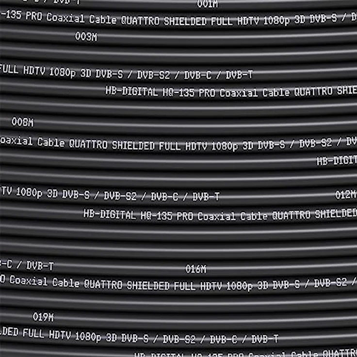 50 m 135 HQ Koaxial Kabel SCHWARZ + 10 x F-Stecker – Bild 8