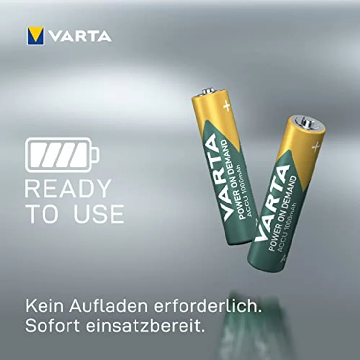 VARTA Batterien AAA, wiederaufladbar, 24 Stück, Akku, Power on Demand, 1000 mAh Ni-MH, vorgeladen, sofort einsatzbereit  – Bild 5