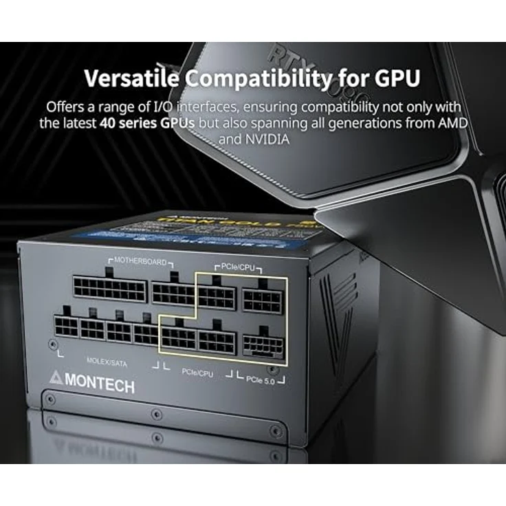 Montech Titan 1200W - 80 Plus & Cybenetics Gold, modular, PCIe 5.0-1200 Watt – Bild 5