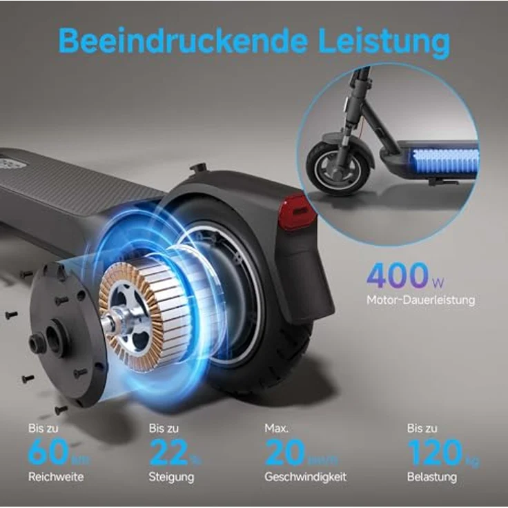 Xiaomi E-Scooter 5 PRO mit Strassenzulassung (DE) - 400 Watt Motor, 477,36Wh Akku, 10" Luftreifen, IPX5, LED-Display, iOS/Android App, Schwarz – Bild 2