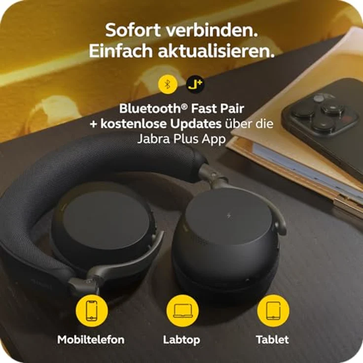 Jabra Evolve3 75, schnurloses Stereo Headset mit Bluetooth und USB-A, zertifiziert für Microsoft Teams, adaptive Geräuschunterdrückung, 110 Stunden Akkulaufzeit – Bild 13