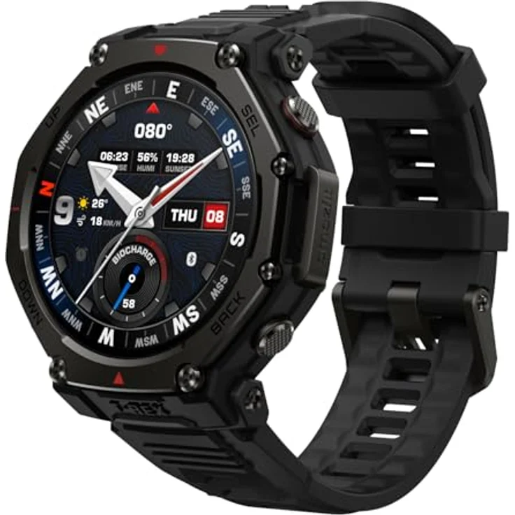 Amazfit T-Rex 3 Pro Outdoor Smartwatch, 48mm Saphir-AMOLED-Display, Titan-Lünette, Dualband-GPS, 25 Tage Akku, 180+ Sportmodi, Schwarz – Bild 1