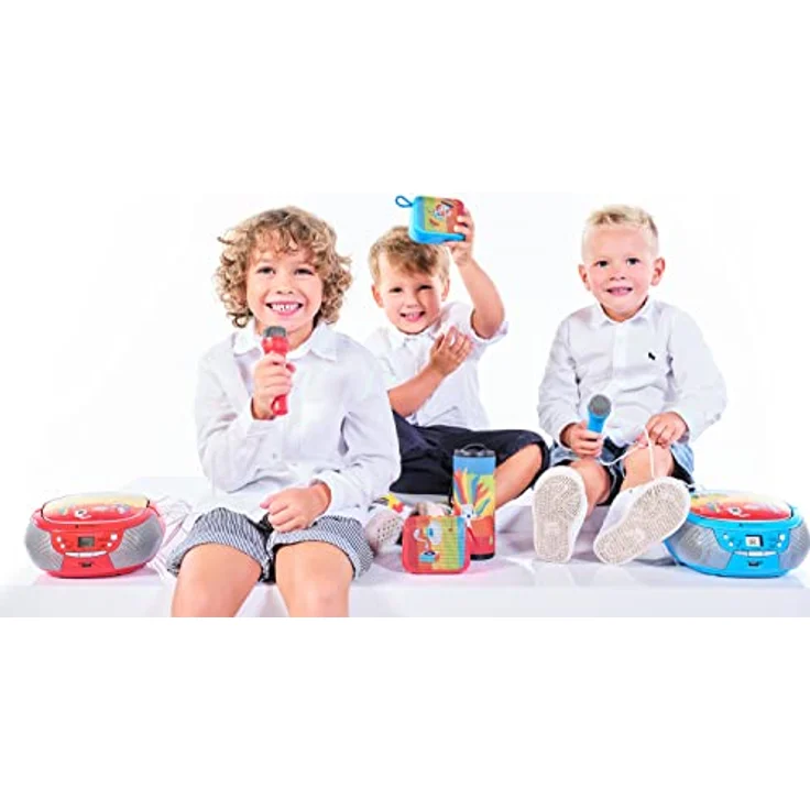 GoGEN Déco Spieler, CD-Radiorecorder für Kinder mit Bluetooth, Karaoke-Funktion, FM-Tuner, USB und Mikrofon, blau – Bild 2