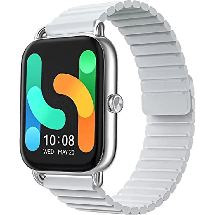 Haylou RS4 Plus Smartwatch Unisex, Einheitsgröße, Metallgehäuse, Silikonarmband, Silver