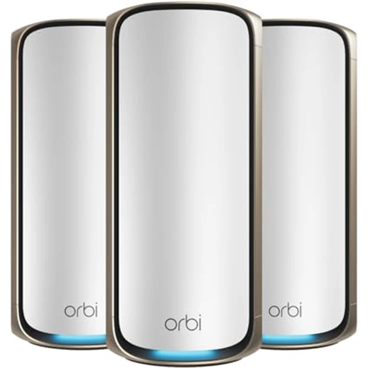 NETGEAR Orbi 970-Serie Quad-Band WiFi 7 Mesh WLAN Set (RBE973S), BE27000 WiFi 7 Router mit 2 Satelliten-Repeatern, Abdeckung von bis zu 660 m², 200 Geräten, 10-Gig-Internetanschluss – Bild 1
