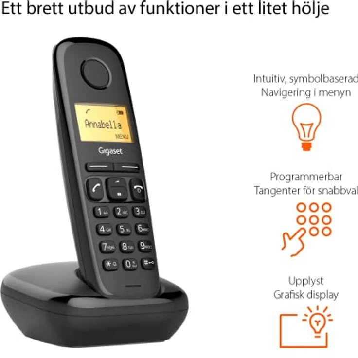 Gigaset A270 Duo Schnurlostelefon mit Rufnummernanzeige + zusätzliches Handset, DECT/GAP, schwarz – Bild 4