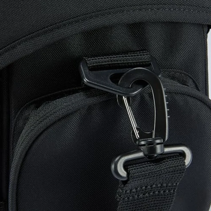 AmazonBasics - Große L Umhängetasche für SLR-Kamera und Zubehör, schwarz mit orange Innenausstattung – Bild 5