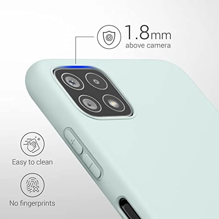 kwmobile Hülle kompatibel mit Samsung Galaxy A22 5G - weiches TPU Silikon Case für kabelloses Laden - Cool Mint – Bild 3