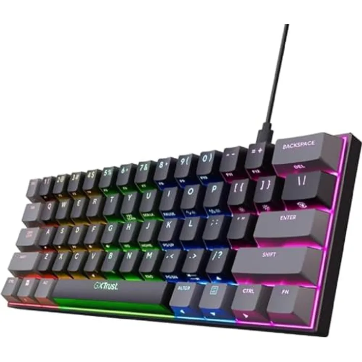 Trust Gaming GXT 867 Acira Mechanische Tastatur, Niederländisches QWERTY-Layout, Doubleshot-PBT-Tastenkappen