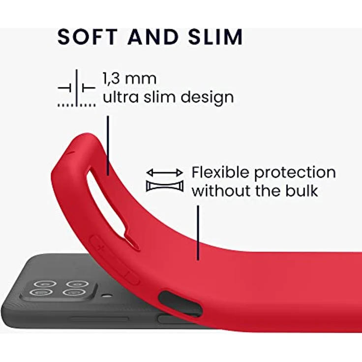 kwmobile Hülle für Samsung Galaxy A12, weiches TPU Silikon Case, kabelladesicher, klassisch rot – Bild 2
