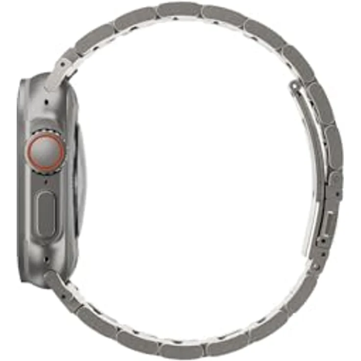 Uniq Osta Apple Watch Stahlband mit selbstverstellbaren Gliedern 49/45/44/42mm Titan Silber, Elegant gebürstete Oberfläche, One Size – Bild 2