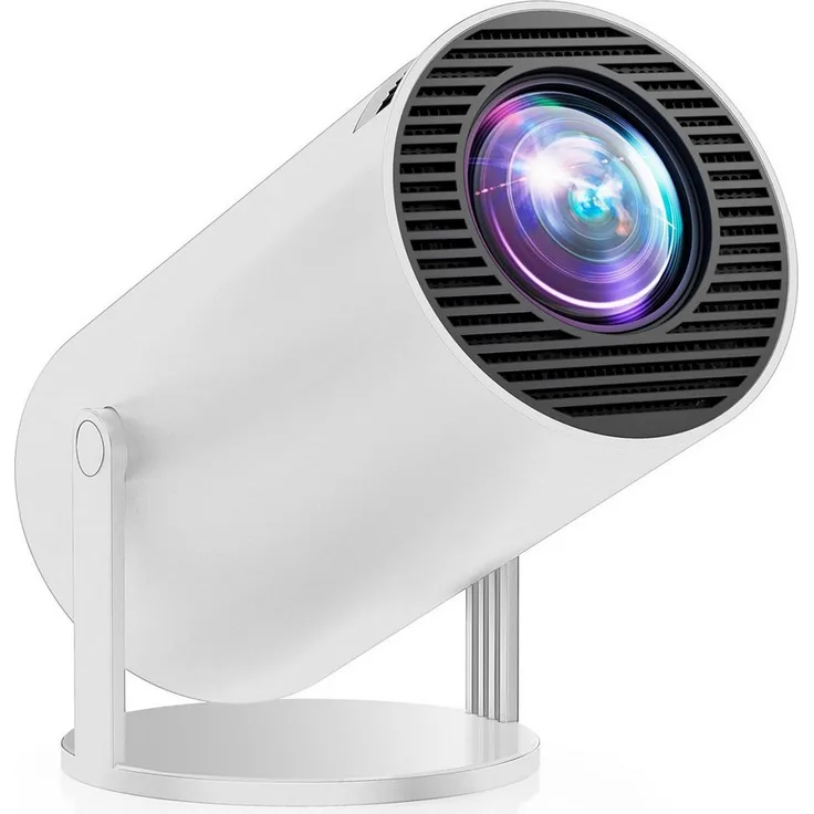 Blossom HY300 Pro Mini Beamer, 4K Heimkino Projektor mit 8000 lm, Android 11, WiFi 6, Bluetooth 5.0, 180° Drehung, kompakt für Zuhause & Outdoor