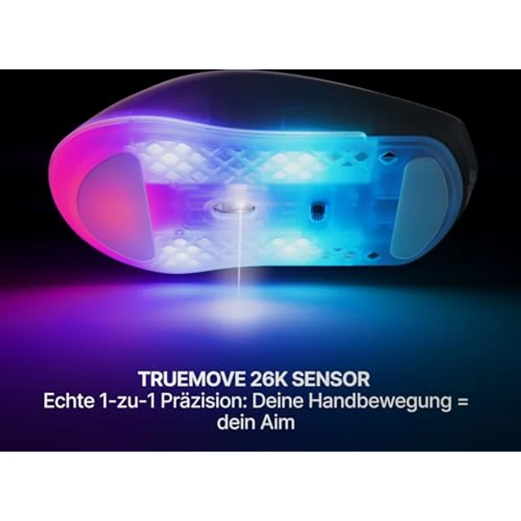 SteelSeries Aerox 3 Wireless Gen 2, Ultraleichte 68-g-Gaming-Maus mit 26K-DPI-Optiksensor, 4K-Polling, 200 Std. Akkulaufzeit, IP54, RGB, Shadow – Bild 5