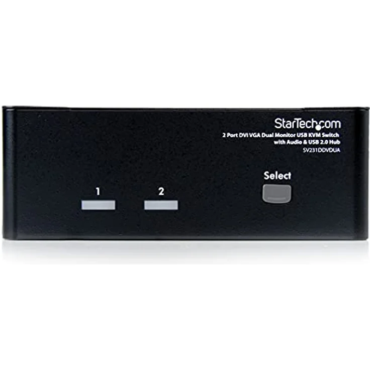 StarTech.com Dual DVI VGA 2 Port Monitor Audio Switch 2-fach KVM Umschalter USB 2.0 1920x1200 - 2 x USB 2.0 4 x DVI-I 4 x Klinke (Buchse) – Bild 2