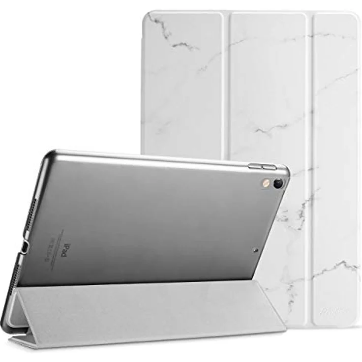 ProCase Hülle für 10,5 Zoll iPad Air 3 2019 / iPad Pro 2017, transluzente Schutzhülle mit Auto Schlafen/Wachen Funktion, Marmor Weiß – Bild 1