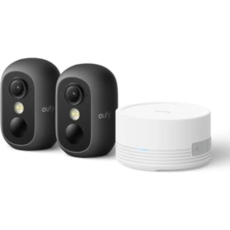 eufy eufyCam C35 (2er-Pack), Kabellose IP67 Überwachungskamera mit Farbnachtsicht, Gesichtserkennung, lokalem Speicher (bis 256GB), Magnetische Halterung, Solarpanel-Kompatibel, Ohne Abo – Bild 1