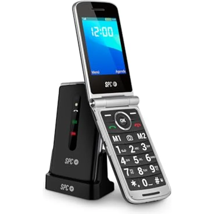 SPC Prince 4G Senioren-Handy mit Klappe, großen Tasten, SOS-Taste, Fernkonfiguration - Schwarz – Bild 1