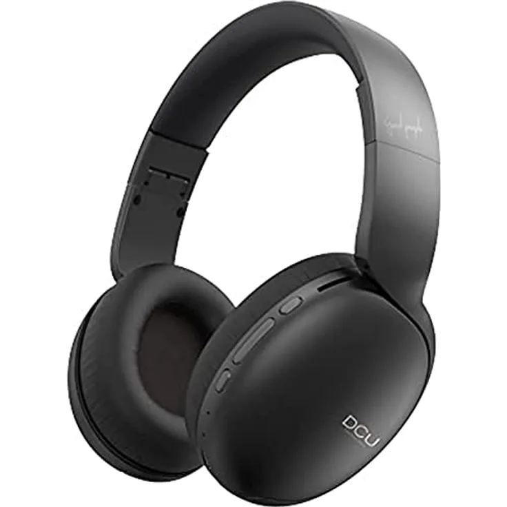 DCU TECNOLOGIC | Bluetooth-Kopfhörer, Faltbare Kopfhörer, kabellos und verkabelt, Multifunktion, 8 h Verwendung, Kabelbuchse, Schwarz