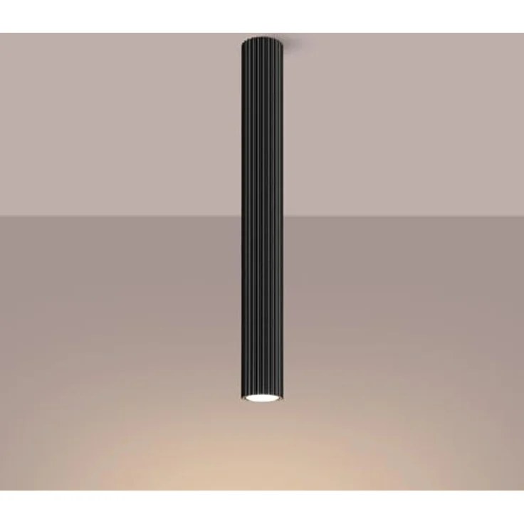 SOLLUX lighting - KARBON Moderne Deckenleuchte aus Aluminium - GU10, Max 10W LED, IP 20 - 1x Lichtquelle - 6,5x6,5x60cm, Schwarz – Bild 1