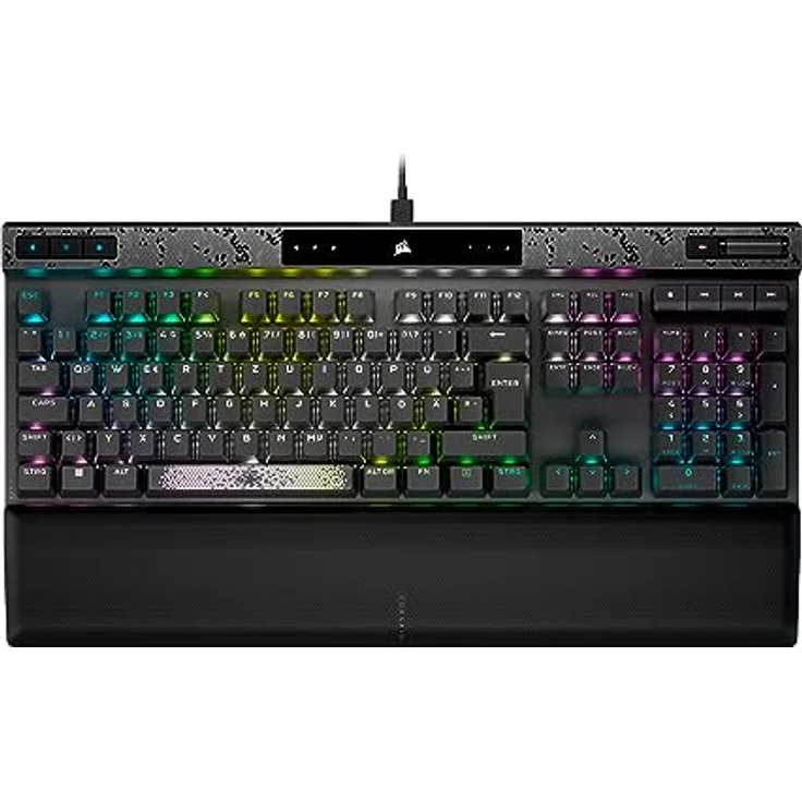 Corsair K70 MAX RGB Magnetisch-Mechanische Kabelgebundene Gaming-Tastatur - MGX-Schalter Mit Einstellbarer Betätigung - PBT Double-Shot-Tastenkappen - iCUE-Kompatibel - QWERTZ DE Layout - Stahl Grau – Bild 1