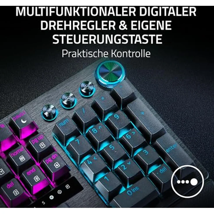 Razer Huntsman V3 Pro - Analoges optisches E-Sport-Keyboard (Schnellfeuer-Trigger, Multifunktionaler digitaler Drehregler, Texturierte Doubleshot-PBT-Tastenkappen) DE-Layout | Schwarz – Bild 4