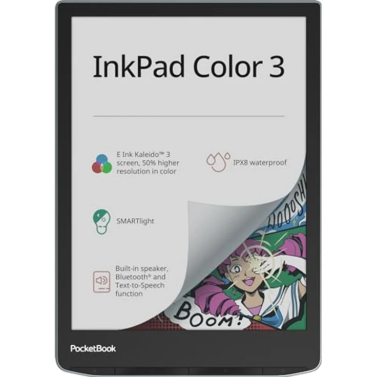 PocketBook e-Book Reader 'InkPad Color 3' (deutsche Version) 32 GB Speicher, IPX8, Bluetooth, Lautspecher, 19,81 cm (7,8 Zoll) E-Ink Kaleido 3 Farbdisplay - Stormy Sea – Bild 1