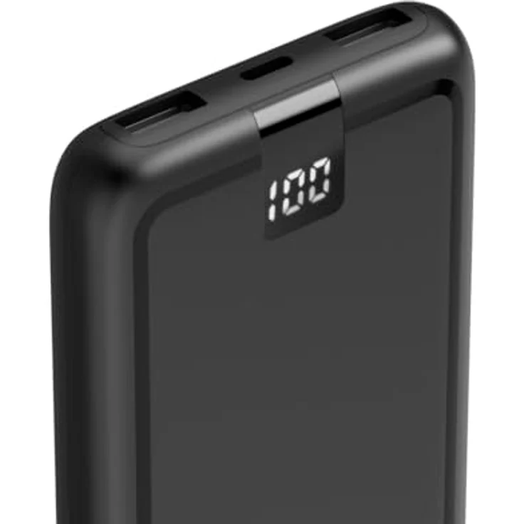 Hama Powerbank Performance 10 10000mAh (USB C + 2x USB A, LED Display, Power Pack zertifiziert, klein) anthrazit – Bild 4