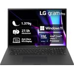 2024 LG gram Pro 17 Zoll Notebook - 1379g Intel Core Ultra7, NVIDIA RTX3050 Laptop (32GB RAM, 2TB Dual SSD, 27h Akkulaufzeit, IPS Panel Anti-Glare Display, Win 11 Home) - Schwarz