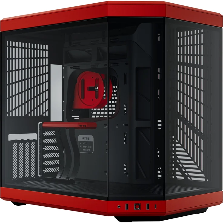 Hyte PC-Gehäuse Y70, ATX-Mid-Tower mit vertikalen 4 Steckplätzen, Tempered Glass – Bild 1