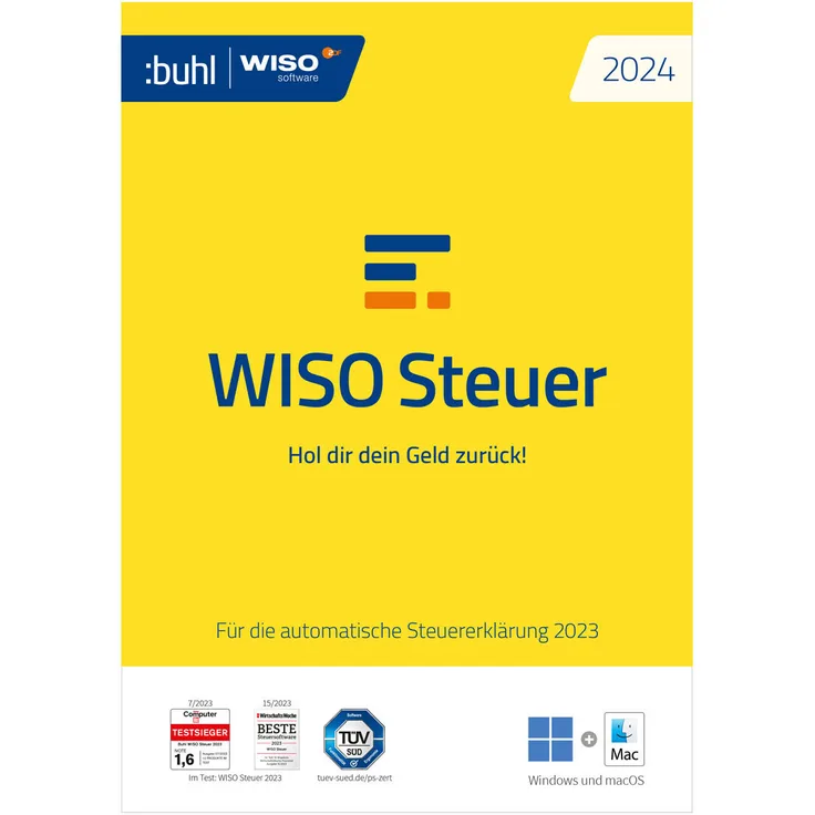 WISO Steuer 2024 (für Steuerjahr 2023), Für Windows, Mac, Smartphones und Tablets, Download & Produktschlüssel: Steuererklärung 2023 automatisch gemacht (WISO Steuer-Software)