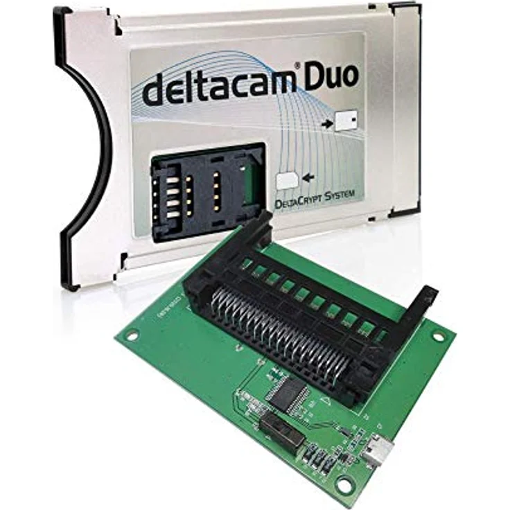 Deltacam Duo Twin CI Modul + Unicam Duo Programmer mit DeltaCrypt-Verschlüsselung 3.0, DVB CI-konform, PCMCIA CI-CAM für Smart Cards TV, Marke: Deltacam – Bild 1