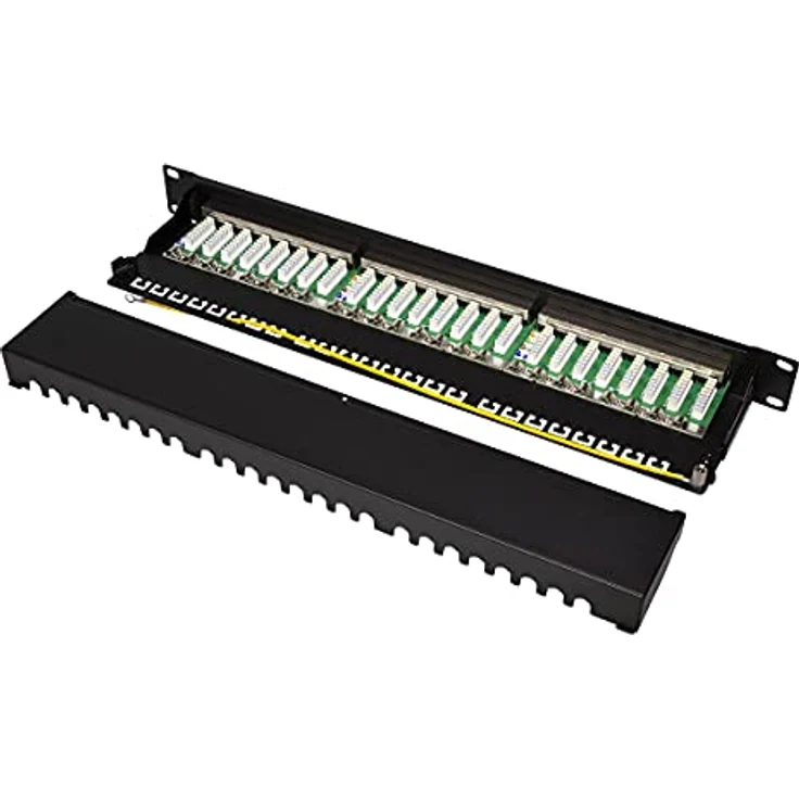 19'' Patchpanel, Cat. 6a, 24 Ports, geschirmt, schwarz – Bild 5