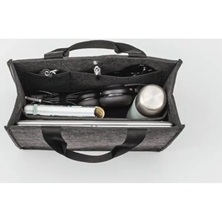 Sigel BA432, Notebooktasche für Laptops bis 15,4 Zoll, grau, aus 100% recyceltem PET mit individuellem Beschriftungsfeld – Bild 4