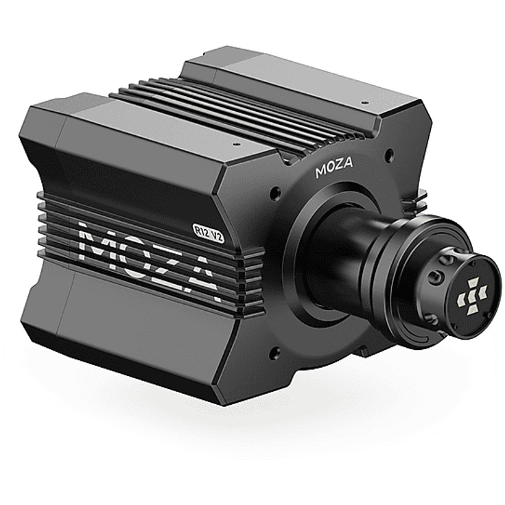 MOZA RACING R12 V2 Direct Drive Wheelbase (12 Nm), Lenkrad-Basis, Schwarz, kraftvolles Feedback, Aluminium-Konstruktion, kabellose Kommunikation