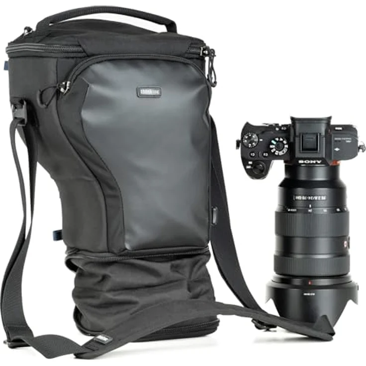 Think Tank Digital Holster Schwarz (Digital Holster 20) - Passend für Standard- oder Griff-Kameragehäuse, große Fronttasche für Zubehör, "Pop Down"-Funktion, für Think Tank Gürtel und Rucksäcke geeignet, Zubehörtasche für Speicherkarten. – Bild 4