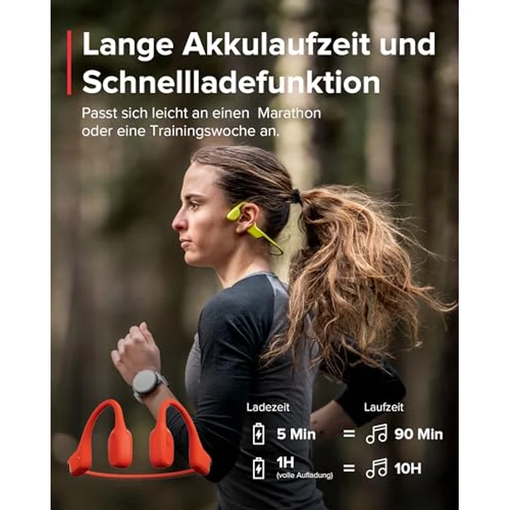 Suunto Sonic, Kabellose Open Ear Kopfhörer mit 10 Stunden Akkulaufzeit, Rot – Bild 3
