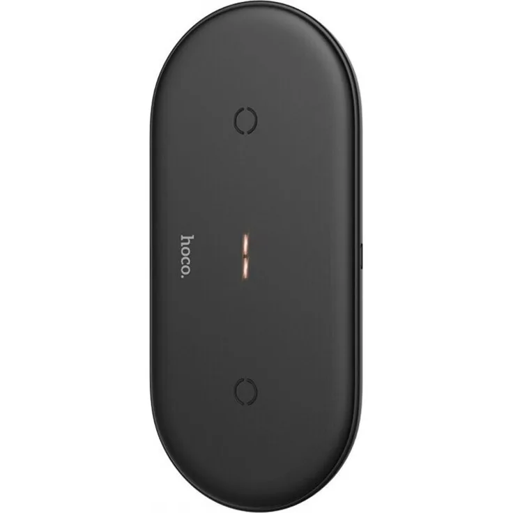 Hoco CW23 2 in 1 Dual Wireless Charger, 10W Fast Charger, Schwarz