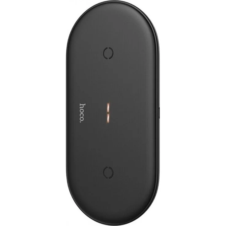 Hoco CW23 2 in 1 Dual Wireless Charger, 10W Fast Charger, Schwarz