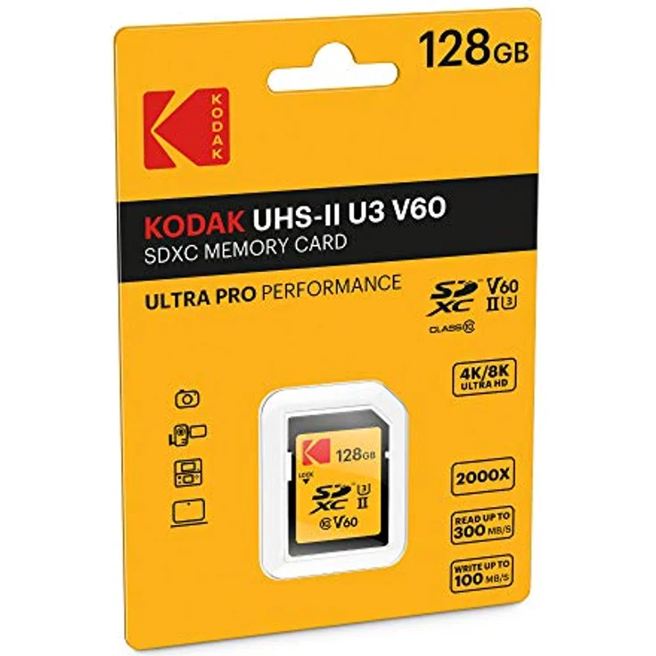 KODAK Ultra Pro SD-Speicherkarte 128 GB, UHS-II U3 V60, Lesegeschwindigkeit bis 300MB/s, Schreibgeschwindigkeit bis 160MB/s – Bild 2