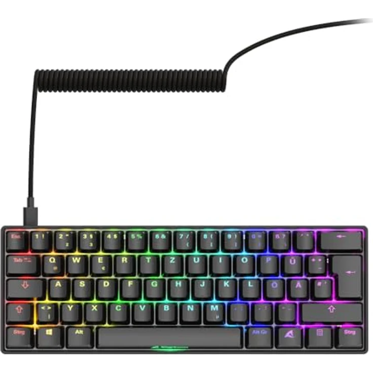 Sharkoon SKILLER SGK50 S4 Gen2, Kompakte Gaming-Tastatur mit Gateron Yellow, Schwarz, DE Layout – Bild 2