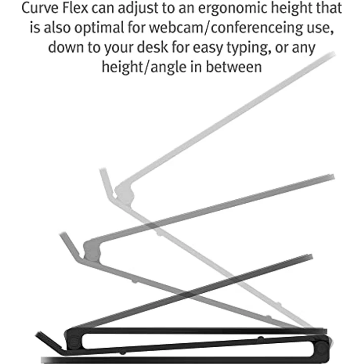 Twelve South Curve Flex | Ergonomischer höhen- und winkelverstellbarer Aluminium-Laptop-/MacBook-Ständer, passend für 10"-17", tragbar - inklusive Transporttasche, mattweiss, TS-2202 – Bild 2