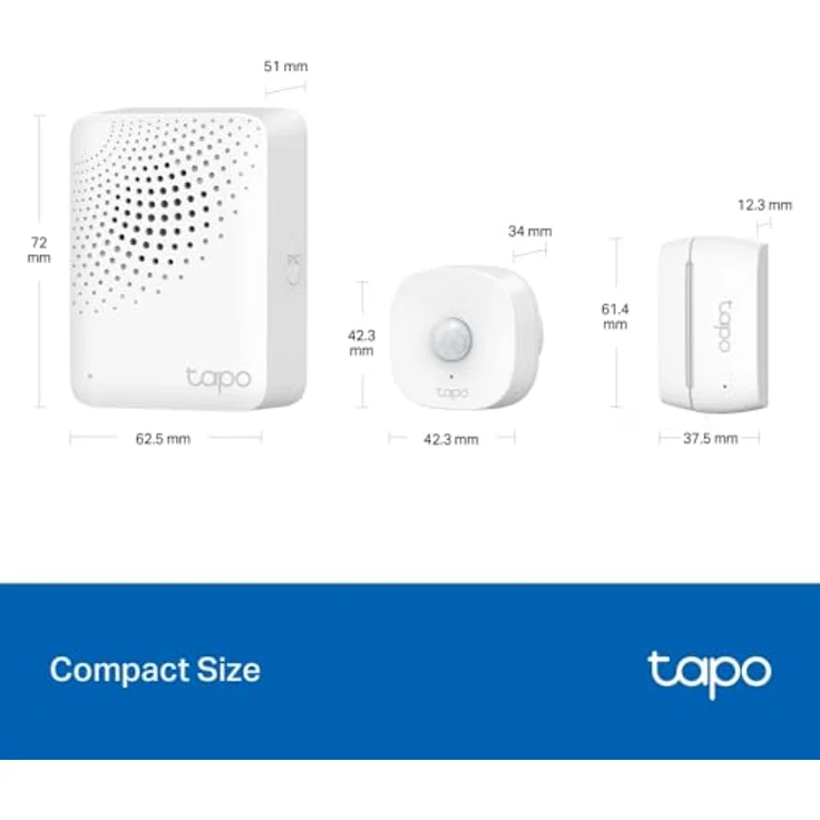 TP-Link Tapo Smart Sensor Starter Kit, Smart Home Hub mit freihändiger Bewegungserkennung, Tür- und Fenstersicherung, Weiß – Bild 2