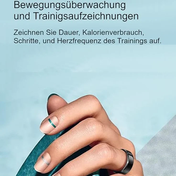 Beafon Smart Ring SR6, Fitnesstracker mit Bluetooth 5.1, Edelstahl, Größe 11, Silber – Bild 3