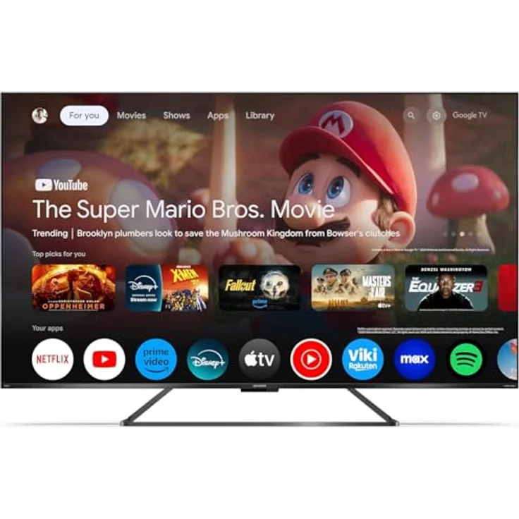 SHARP 65GR8265E 65 Zoll 4K Ultra HD QLED Google TV (Frameless Design, Dolby Atmos, Dolby Vision IQ, HDMI 2.1) - Schwarz – Bild 2