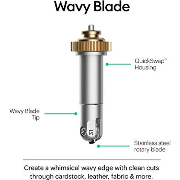 Cricut Wavy Blade + QuickSwap™ Housing, Wellenförmige Klinge aus rostfreiem Edelstahl für Cricut Maker, Silber – Bild 4