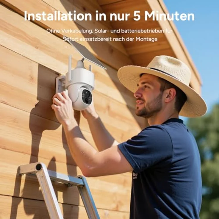 Woox 4G LTE Überwachungskamera Aussen Solar, 2K 3MP HD, 360° PTZ Outdoor Kamera mit Spotlicht und Zwei-Wege-Audio – Bild 7